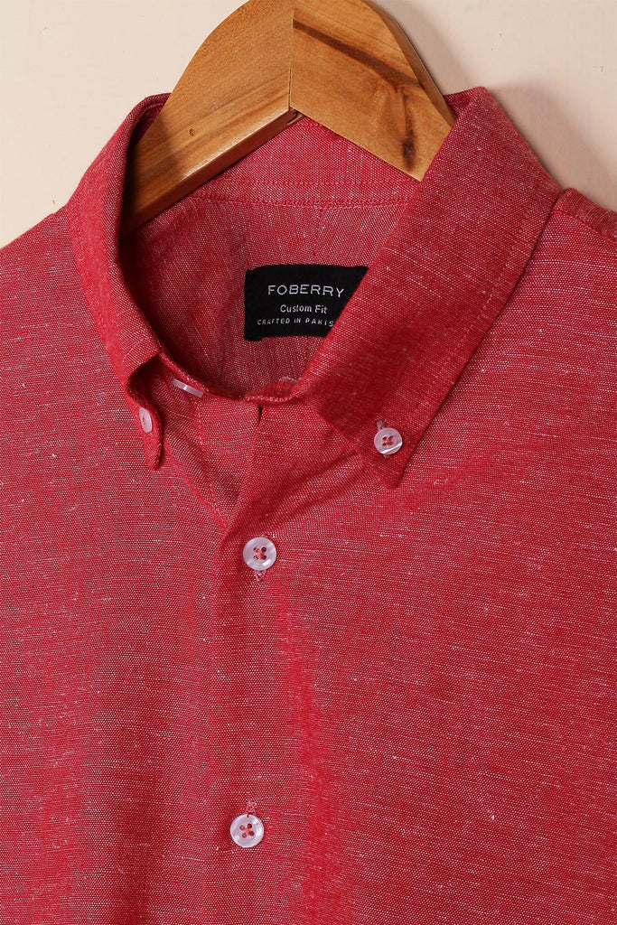 Crimson Linen Shirt - Foberry USA