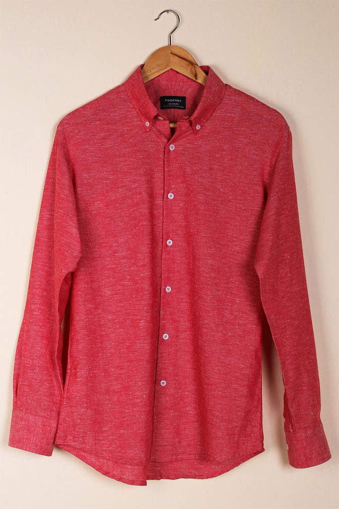 Crimson Linen Shirt - Foberry USA