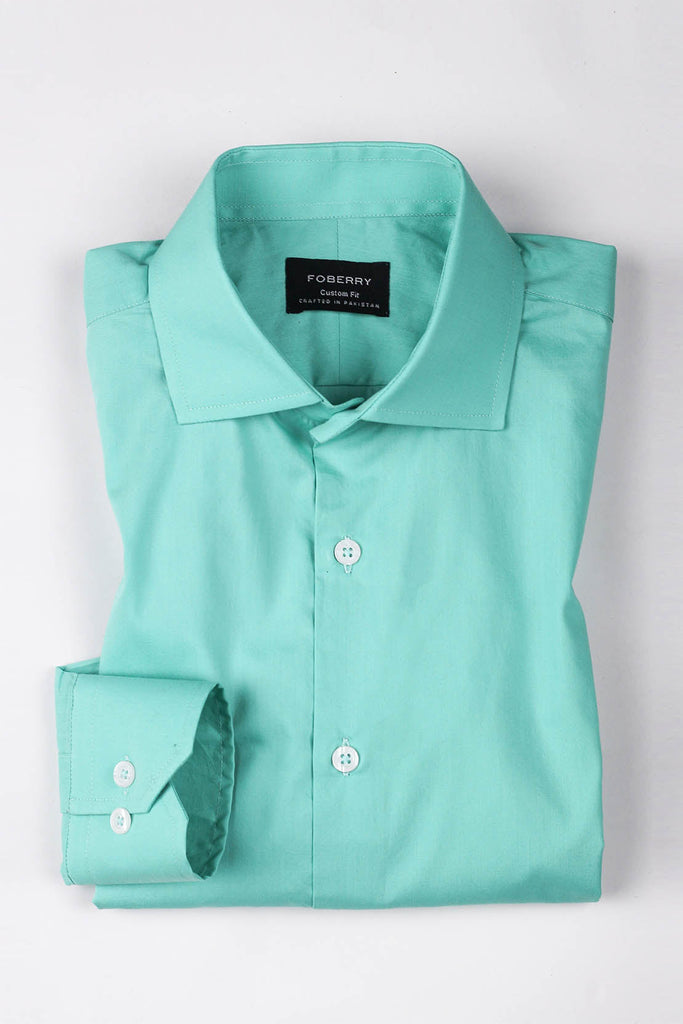 Aqua Green Poplin Shirt - Foberry USA