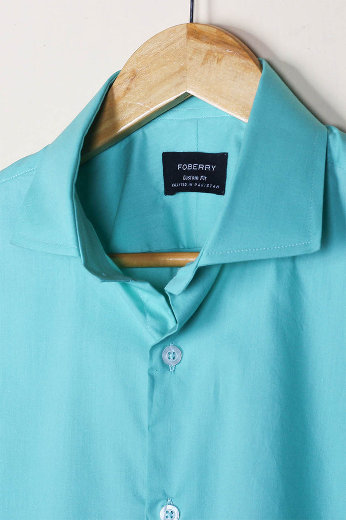 Aqua Green Poplin Shirt - Foberry USA