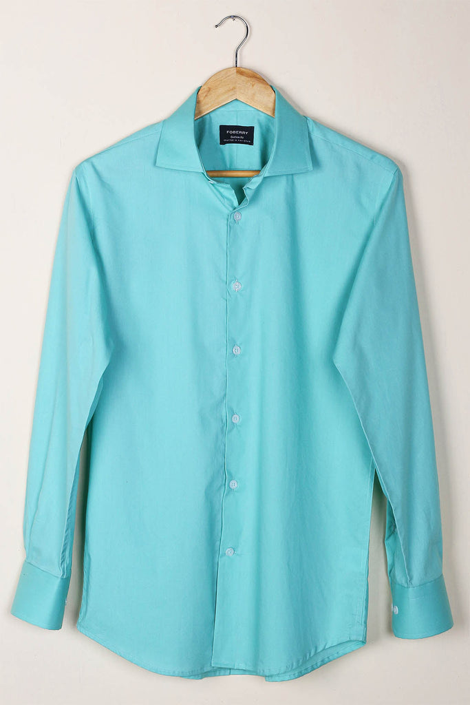 Aqua Green Poplin Shirt - Foberry USA