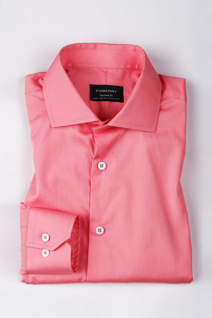 Salmon Poplin Shirt - Foberry USA