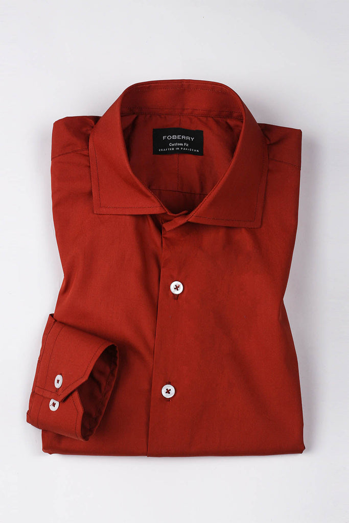 Burgundy Poplin Shirt - Foberry USA