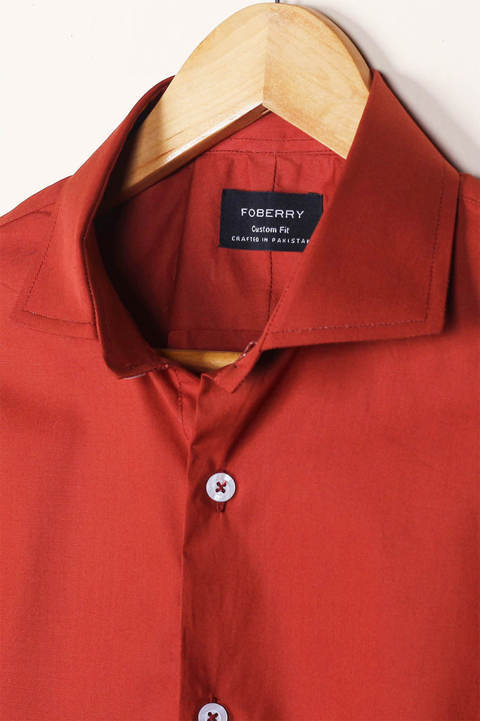 Burgundy Poplin Shirt - Foberry USA