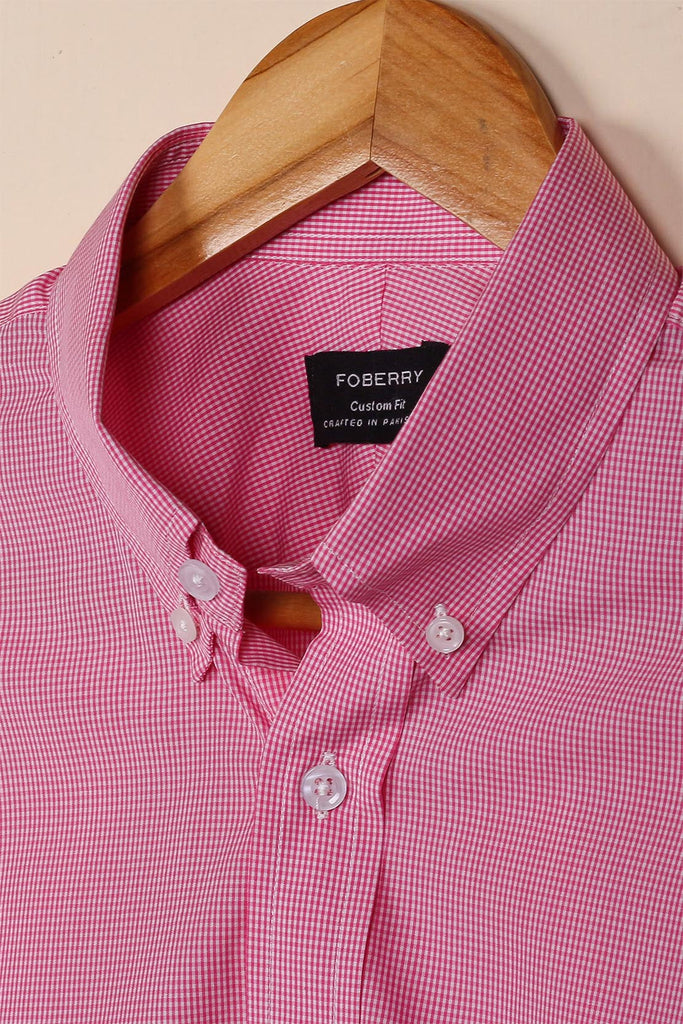 Red Micro Gingham Shirt - Foberry USA