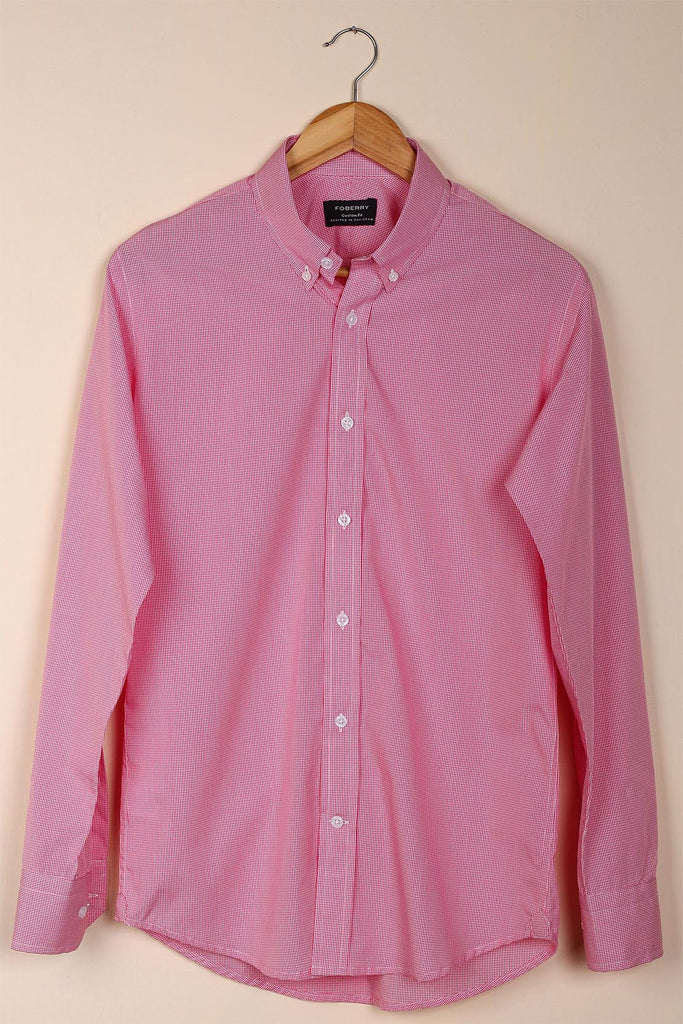 Red Micro Gingham Shirt - Foberry USA