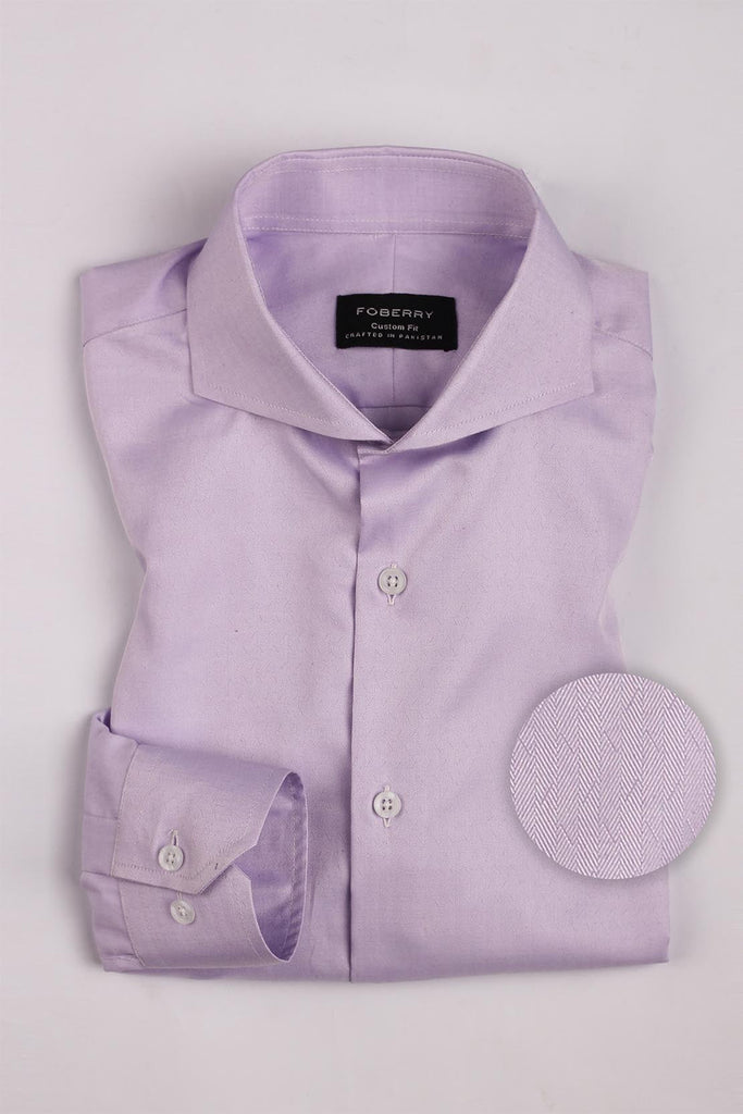 Pastel Purple Self Jaquard Shirt - Foberry USA