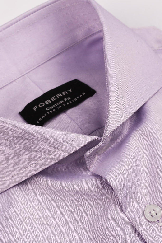 Pastel Purple Self Jaquard Shirt - Foberry USA