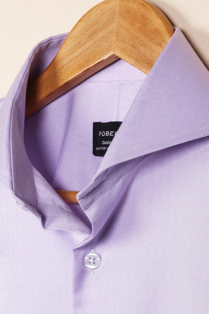 Pastel Purple Self Jaquard Shirt - Foberry USA