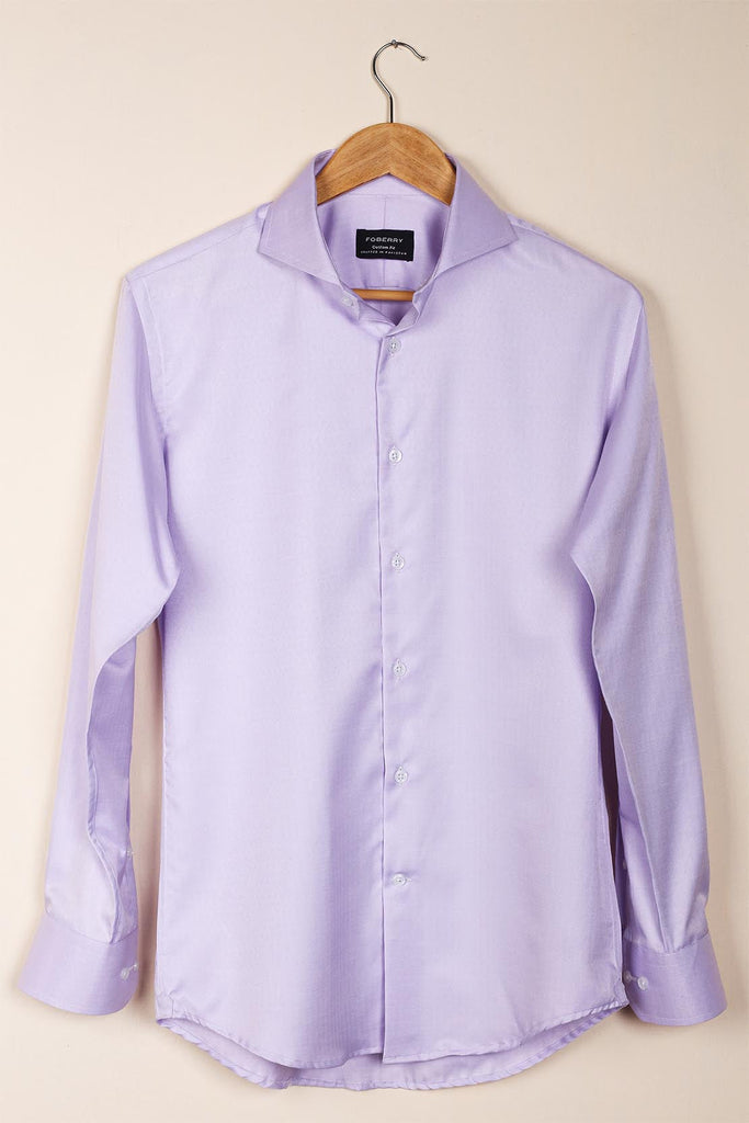 Pastel Purple Self Jaquard Shirt - Foberry USA