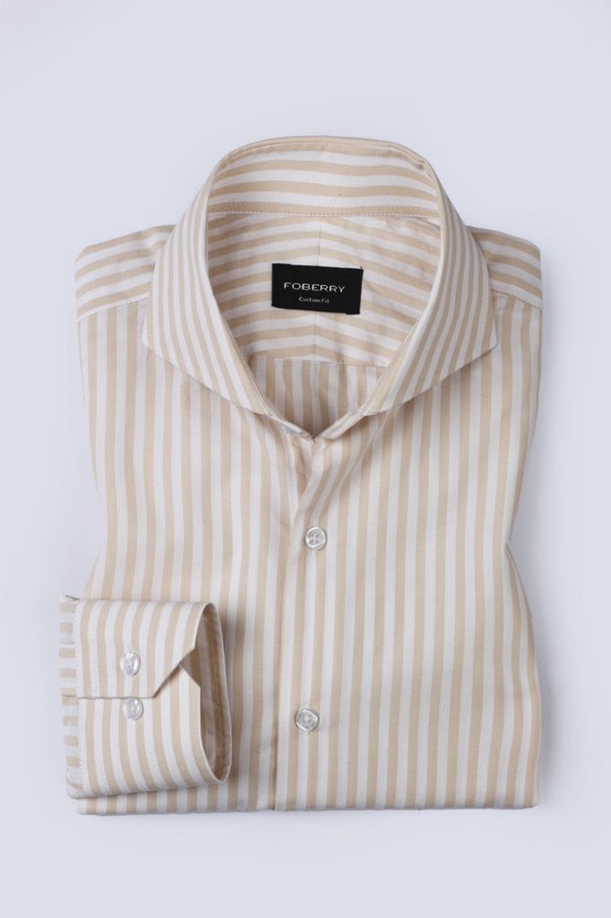 Tan Candy Stripes Shirt - Foberry USA
