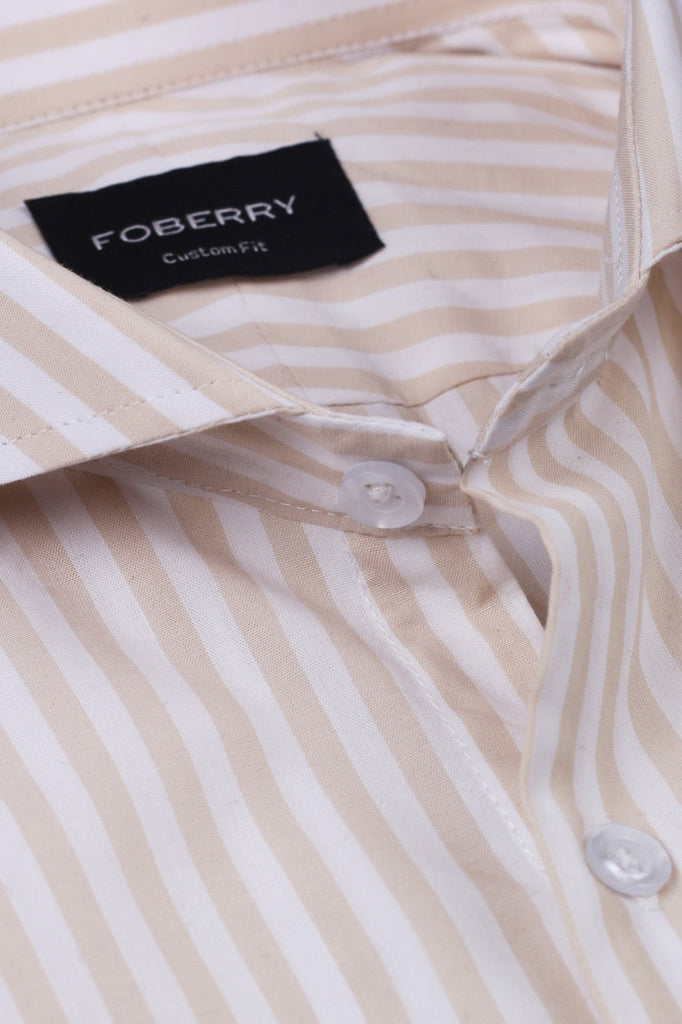 Tan Candy Stripes Shirt - Foberry USA
