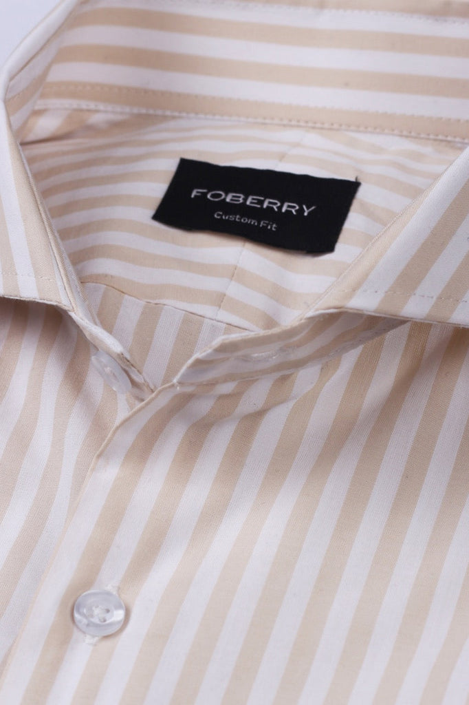 Tan Candy Stripes Shirt - Foberry USA