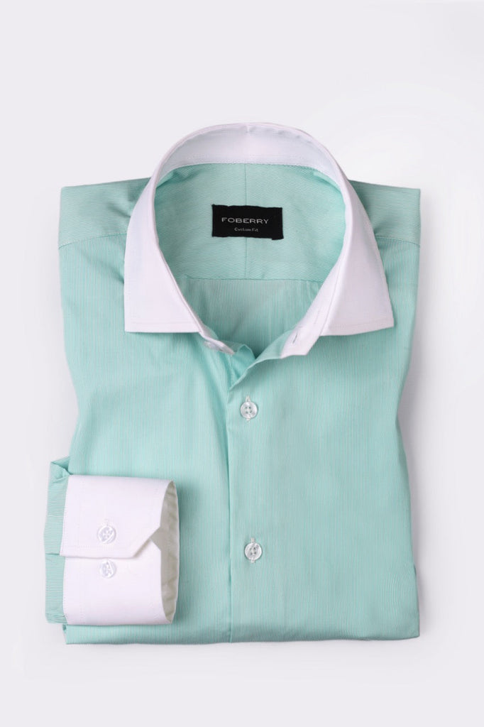 Pastel Green Pinstripe Shirt - Foberry USA