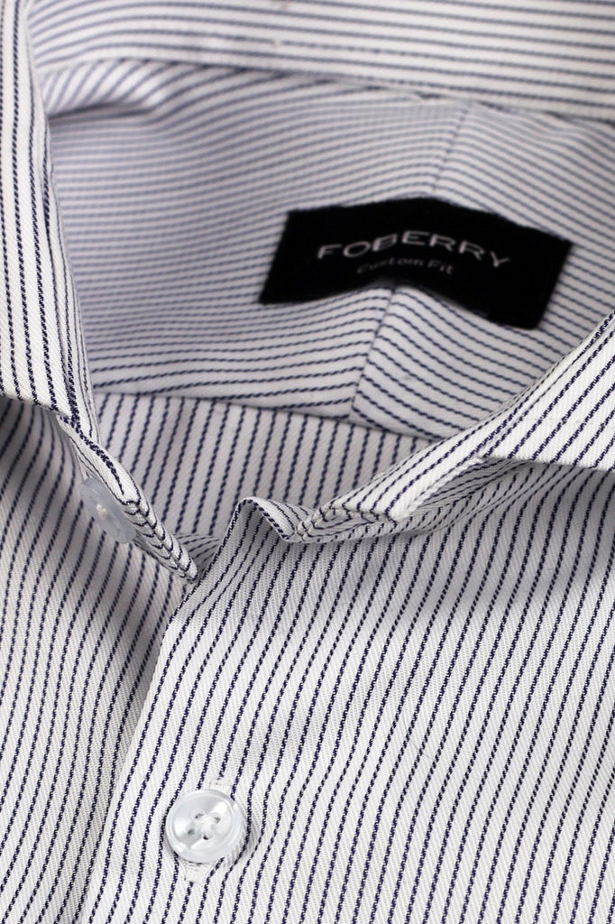 Blue Chained Pinstriped Shirt - Foberry USA