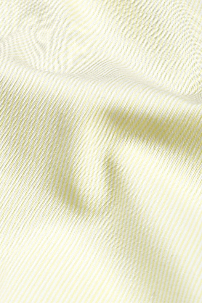 Yellow Pinstripes Shirt - Contrast Collar - Foberry USA