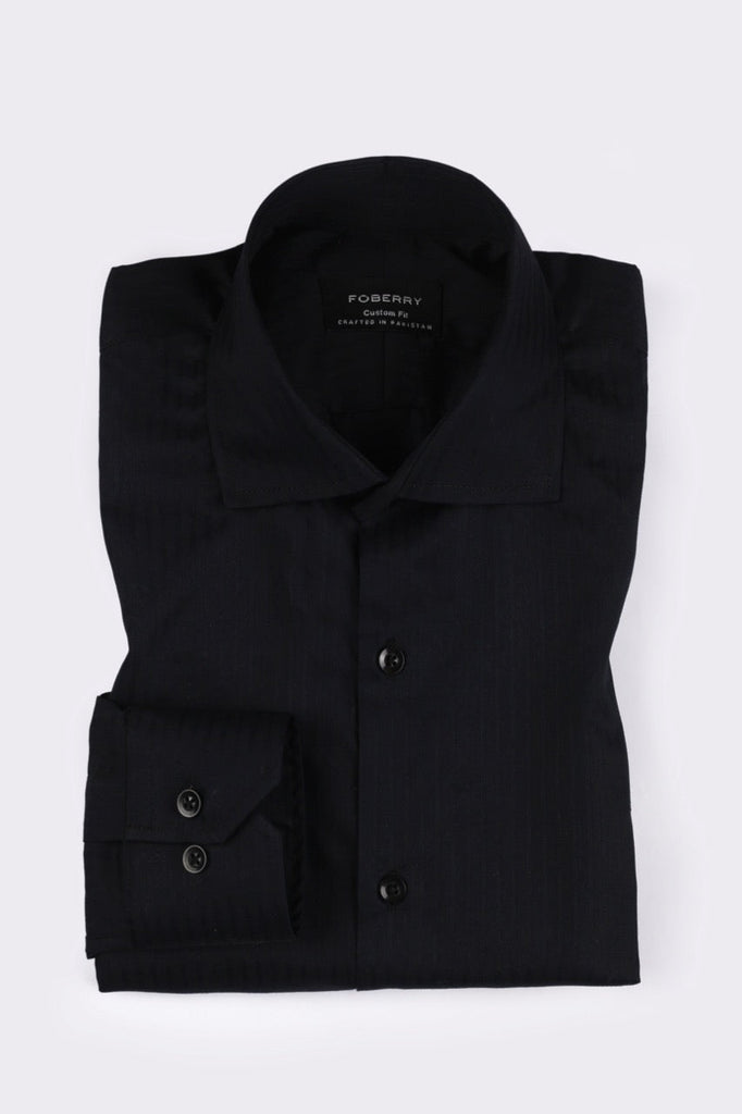 Black Twill Striped Shirt - Foberry USA