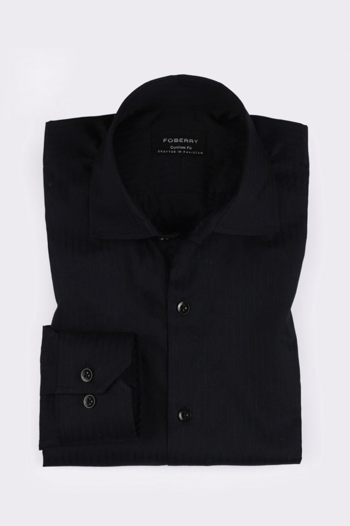 Black Twill Striped Shirt - Foberry USA