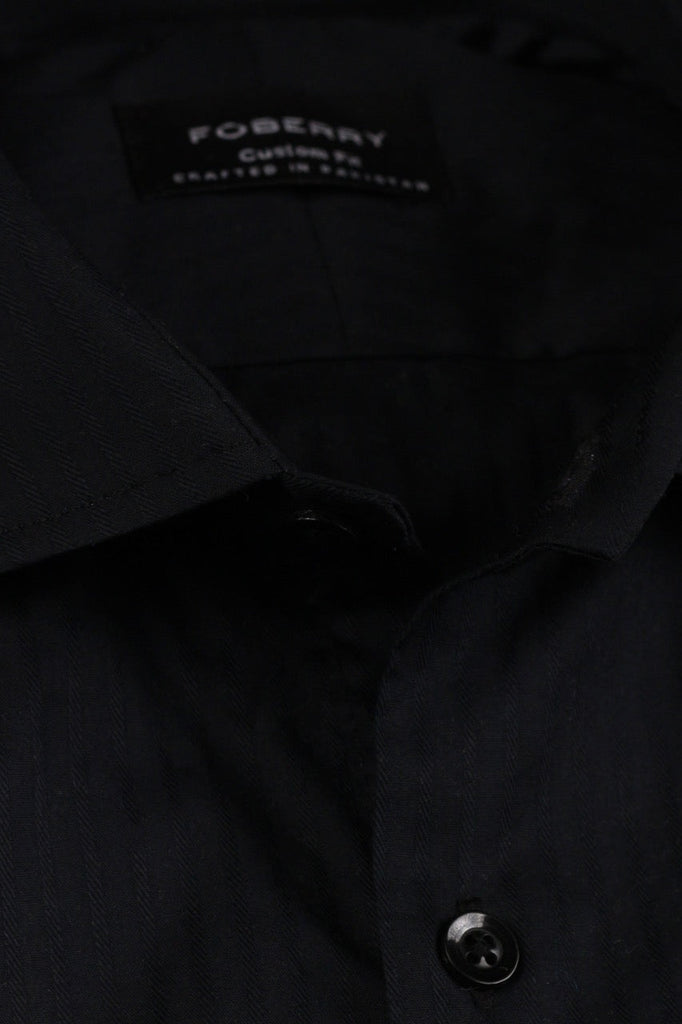 Black Twill Striped Shirt - Foberry USA