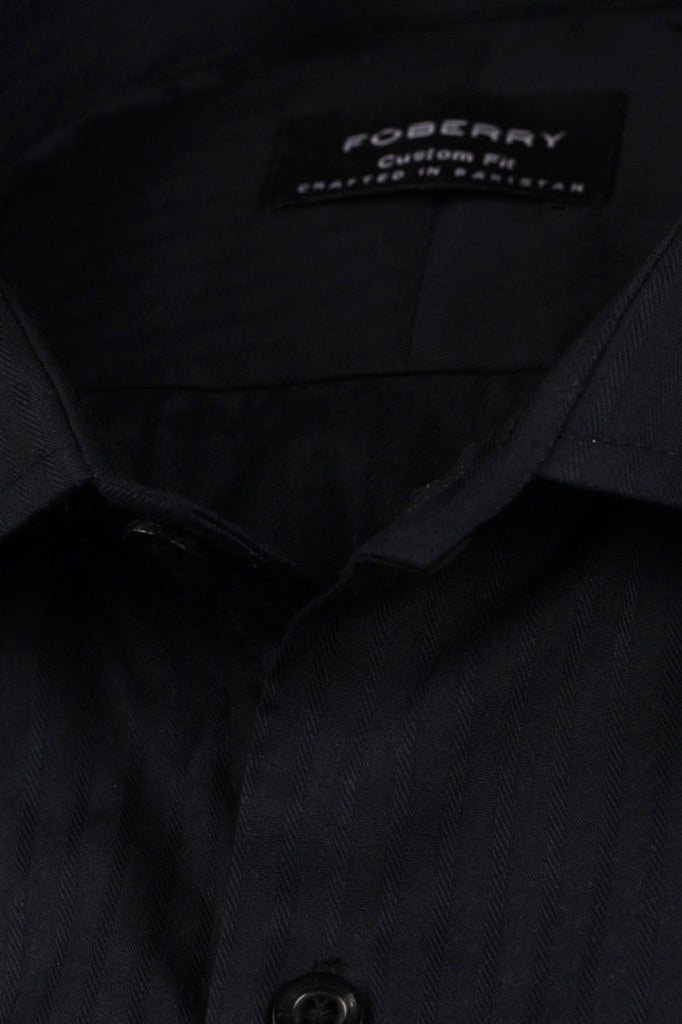 Black Twill Striped Shirt - Foberry USA