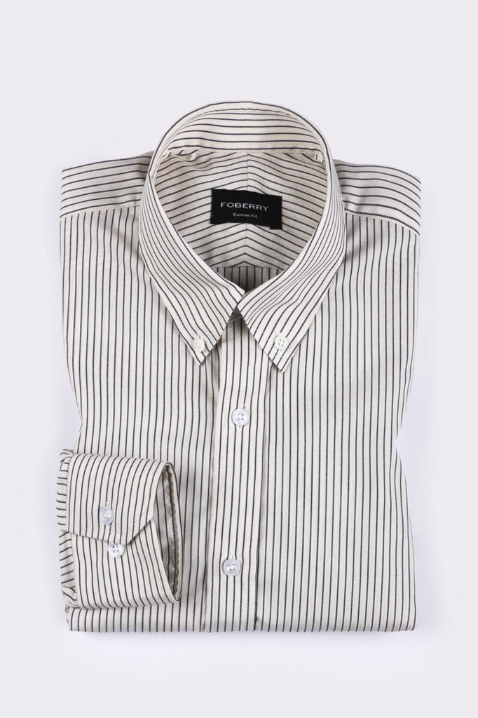 Ink Blue Chain Striped Shirt - Foberry USA