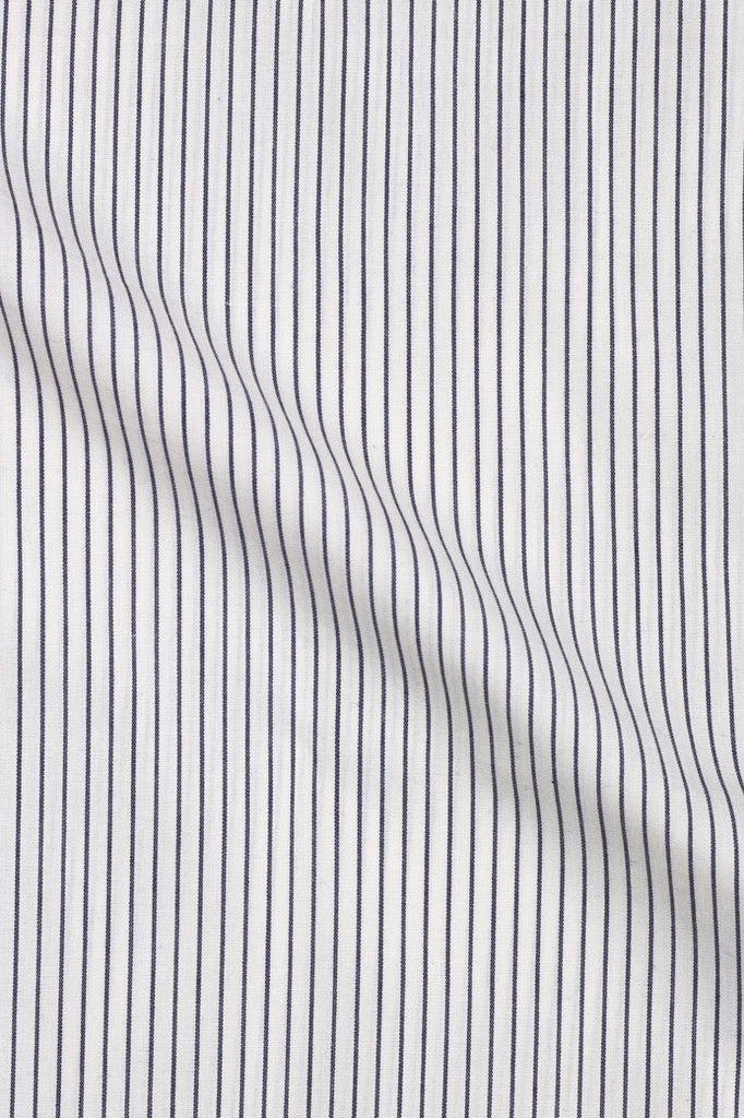 Ink Blue Chain Striped Shirt - Foberry USA