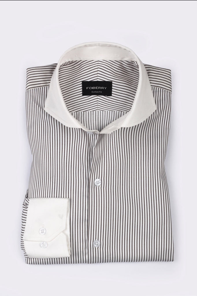 Brown Awning Striped Shirt - Foberry USA