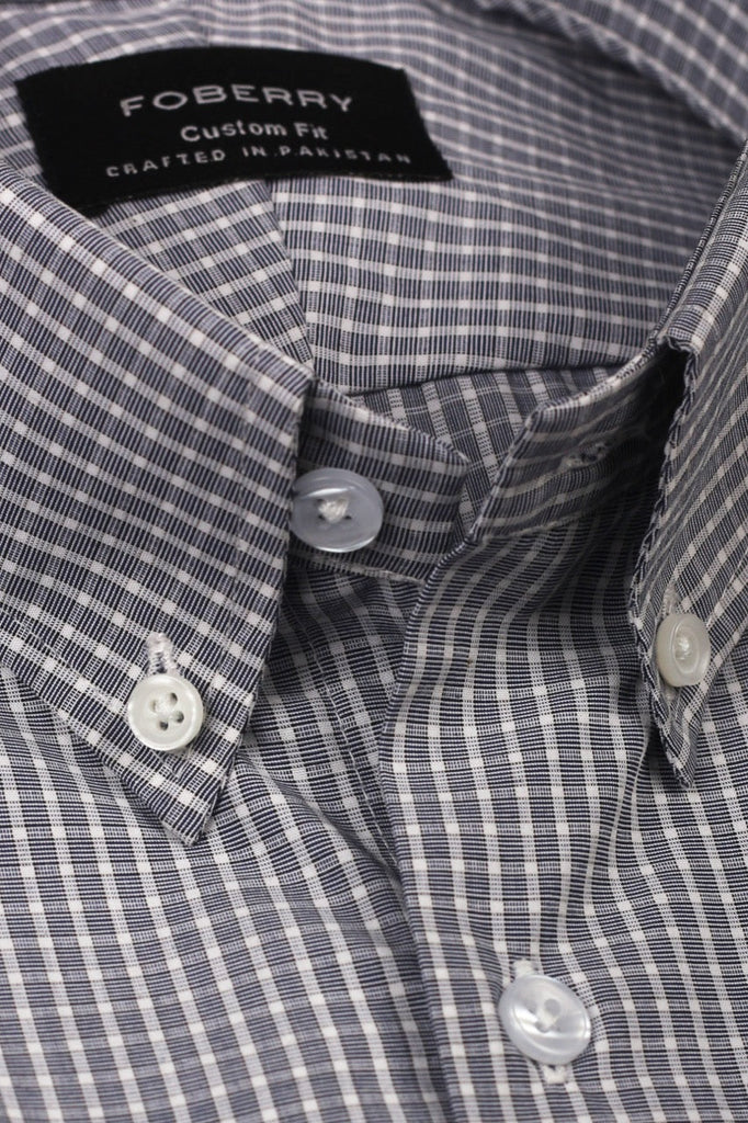 Grey Mini Box Checkered Shirt - Foberry USA