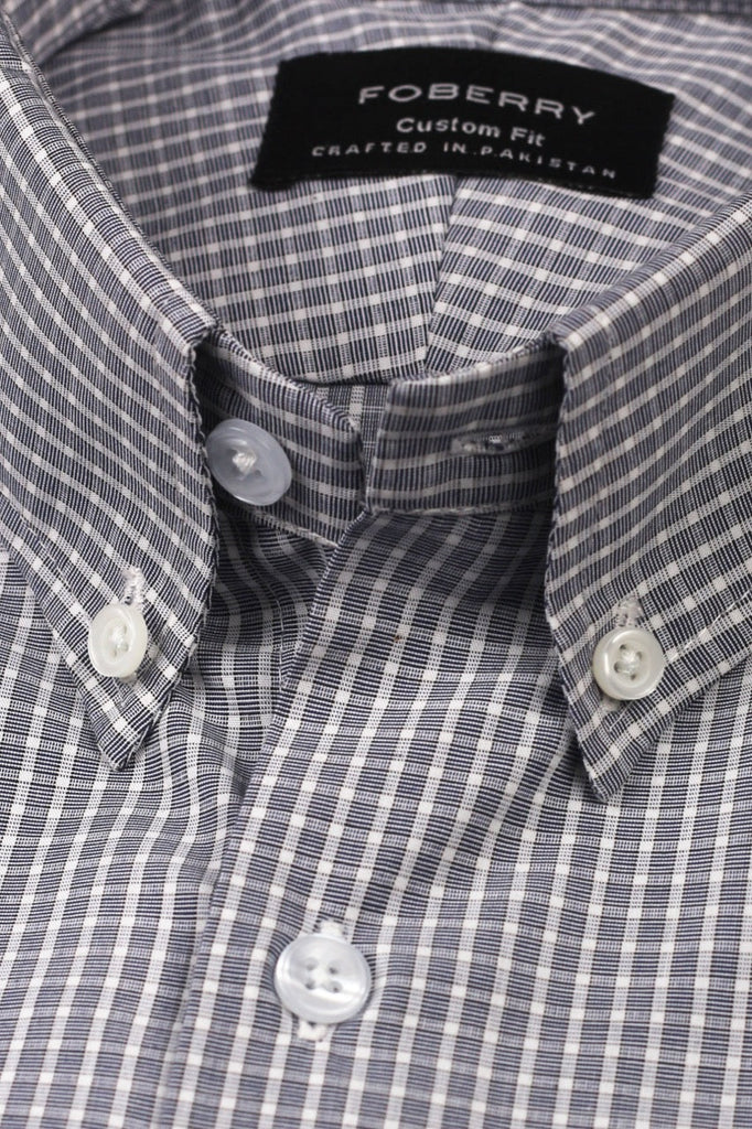 Grey Mini Box Checkered Shirt - Foberry USA