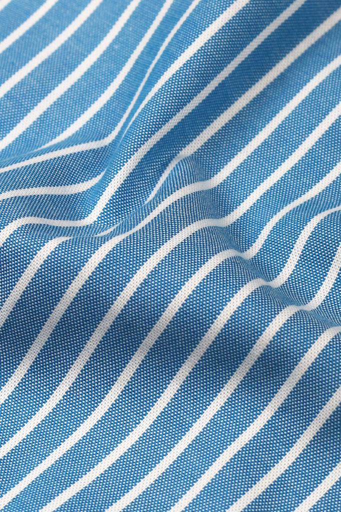 Aqua Blue Oxford Striped Shirt - Foberry USA