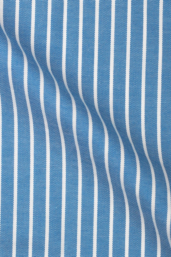 Aqua Blue Oxford Striped Shirt - Foberry USA