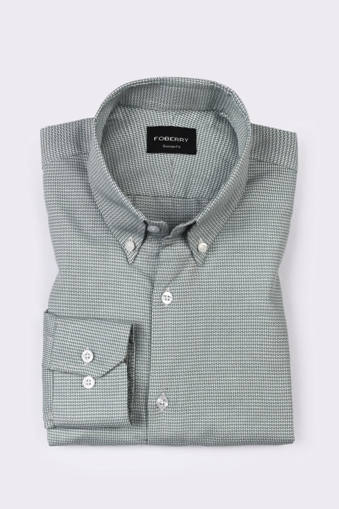 Fresh Green Weave Structured Shirt - Foberry USA