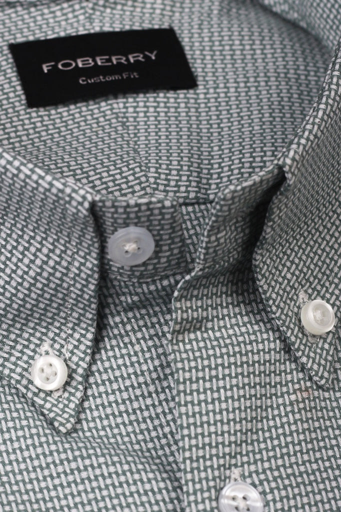 Fresh Green Weave Structured Shirt - Foberry USA