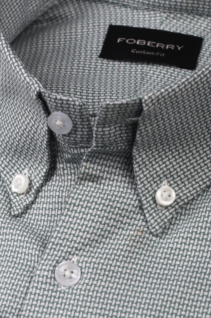 Fresh Green Weave Structured Shirt - Foberry USA