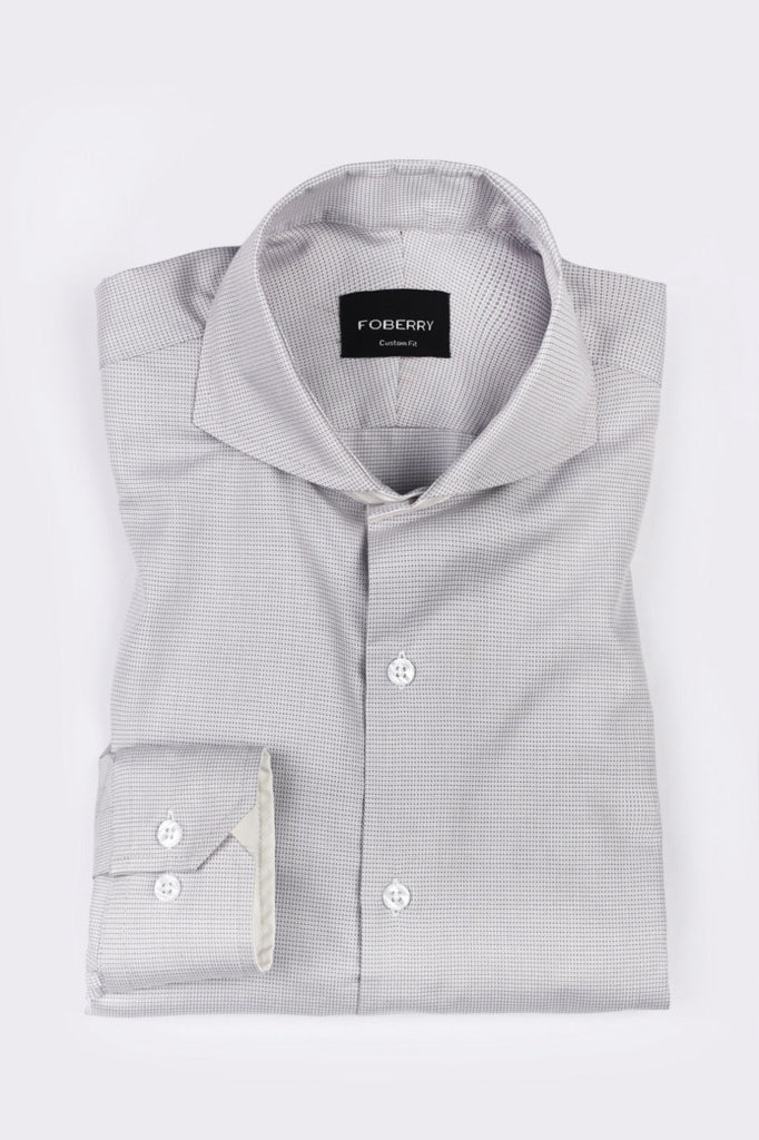 Grey Self Structured Shirt - Foberry USA