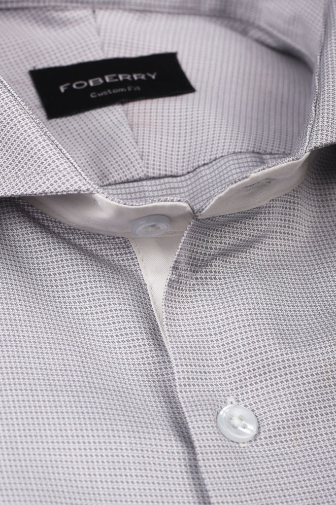 Grey Self Structured Shirt - Foberry USA