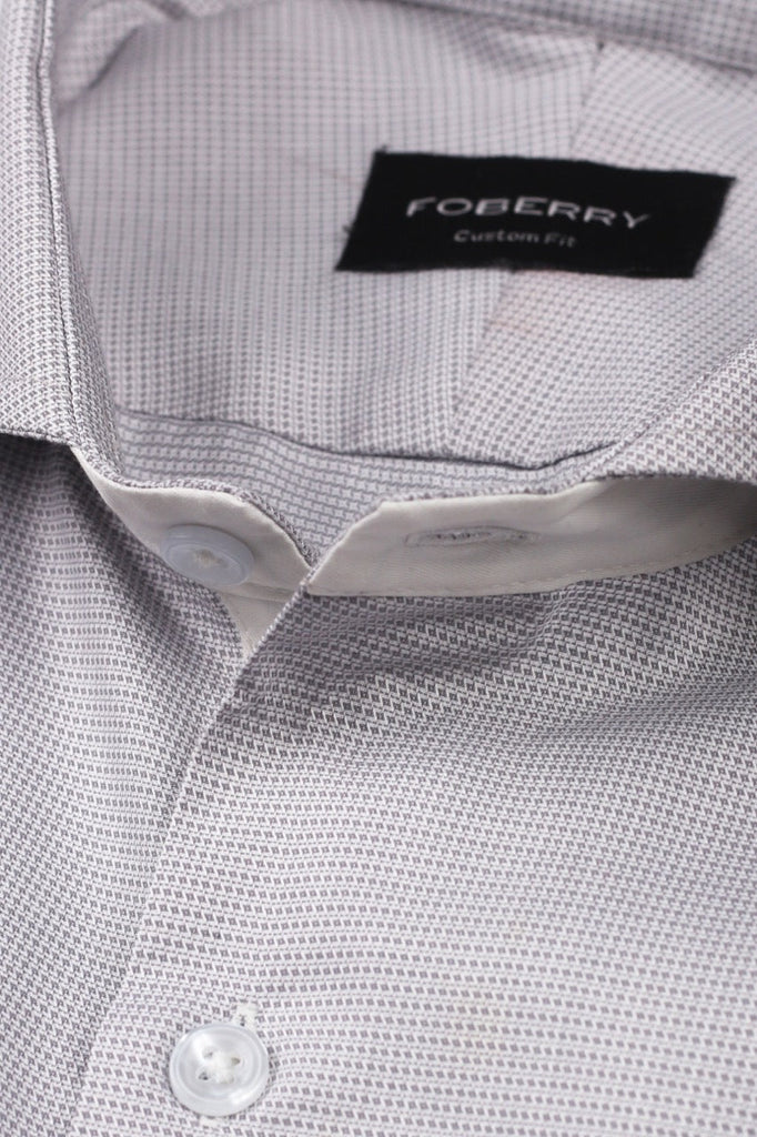 Grey Self Structured Shirt - Foberry USA