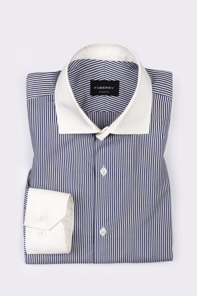 Fade ink Blue Striped Shirt - Foberry USA
