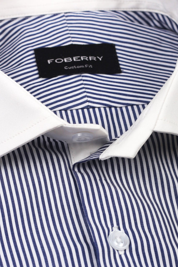 Fade ink Blue Striped Shirt - Foberry USA