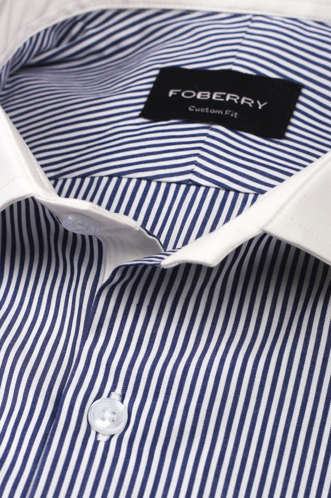 Fade ink Blue Striped Shirt - Foberry USA