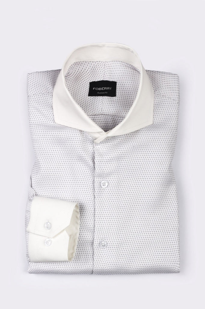 Grey White Structured Shirt - Foberry USA