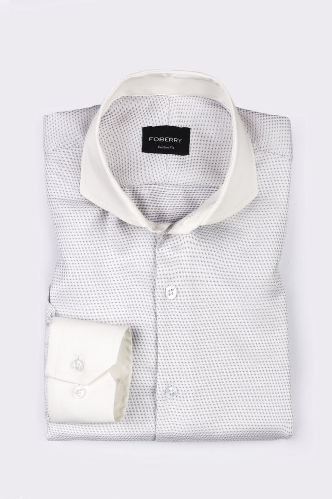 Grey White Structured Shirt - Foberry USA