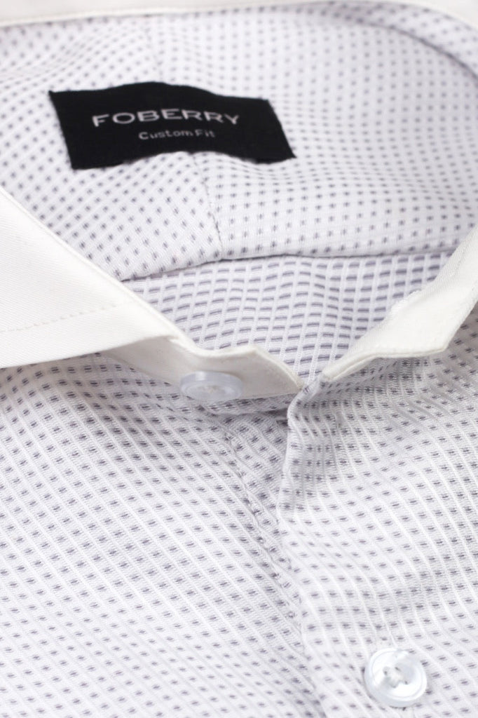Grey White Structured Shirt - Foberry USA