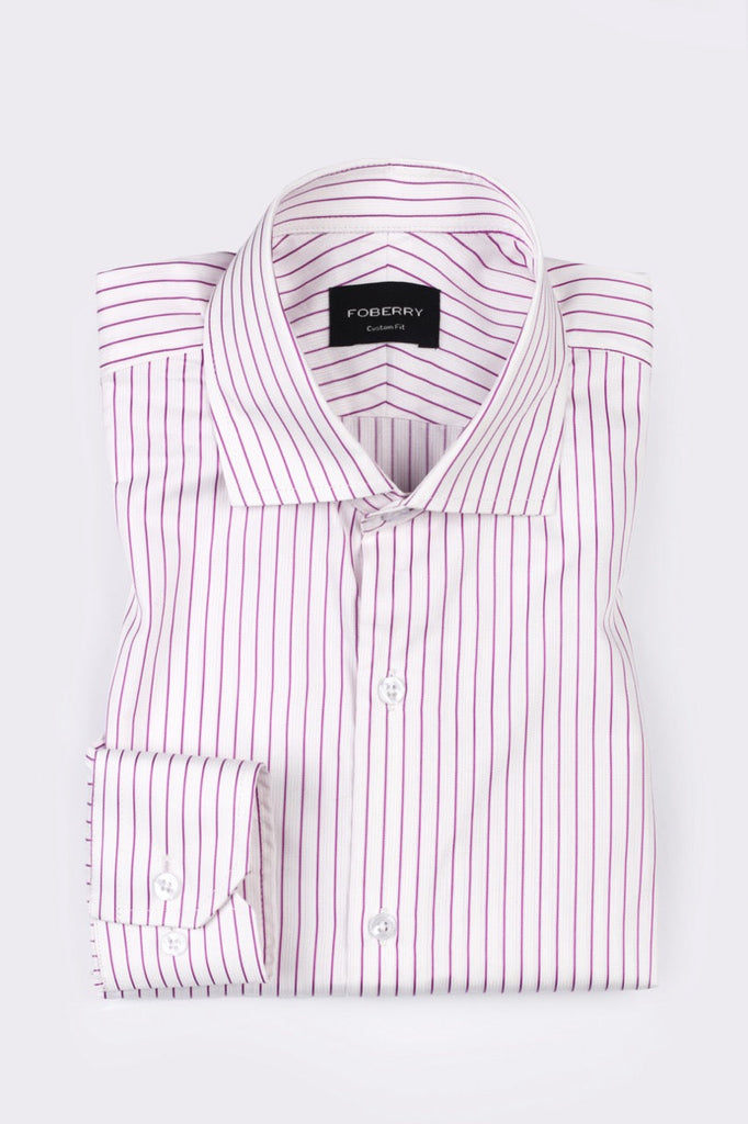 Magenta Pin Stripes Shirt - Foberry USA