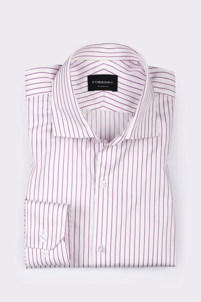 Magenta Pin Stripes Shirt - Foberry USA