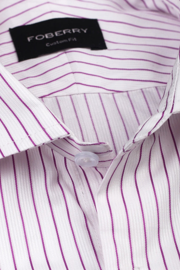 Magenta Pin Stripes Shirt - Foberry USA