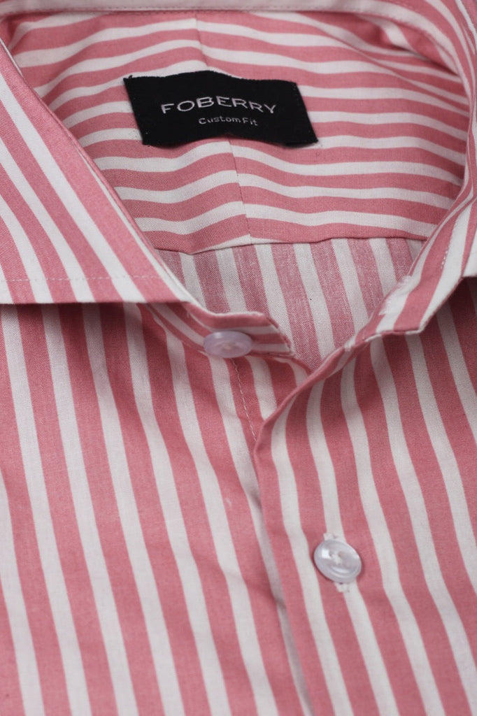 Pale Red Awning Striped Shirt - Foberry USA
