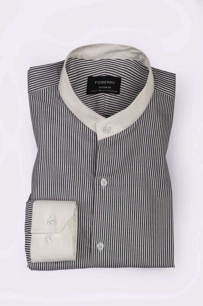 Charcoal Pinstriped Shirt - Foberry USA