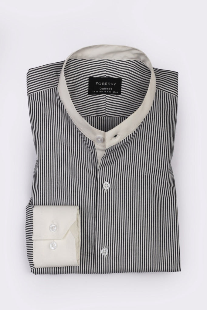 Charcoal Pinstriped Shirt - Foberry USA