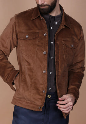 Mocha Brown Corduroy Jacket - Foberry USA